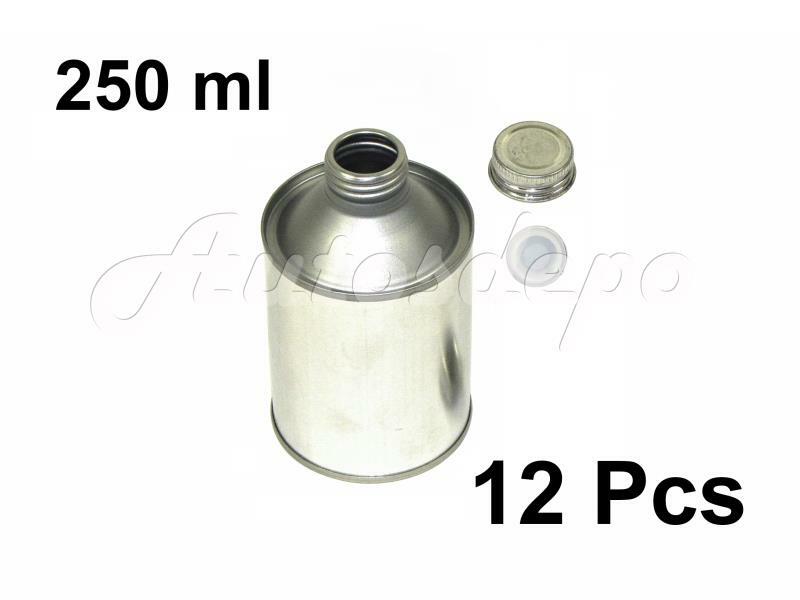250ml Cone Top Empty Metal Paint Can (Screw Top Metal Cap and Plastic Cap) 12Pcs