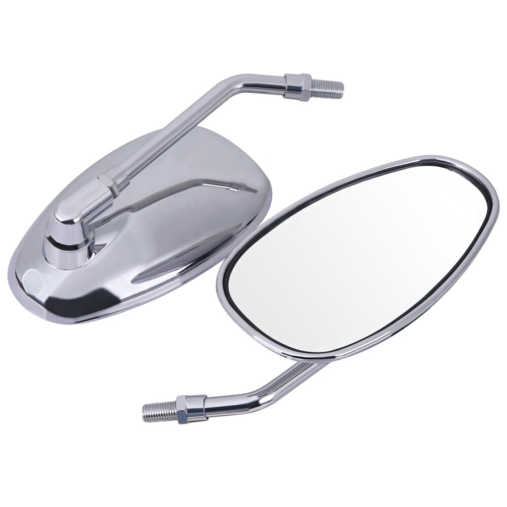 Chrome Motorcycle Oval Mirrors For Honda Shadow Spirit 750 1100 VTX1300 VTX1800