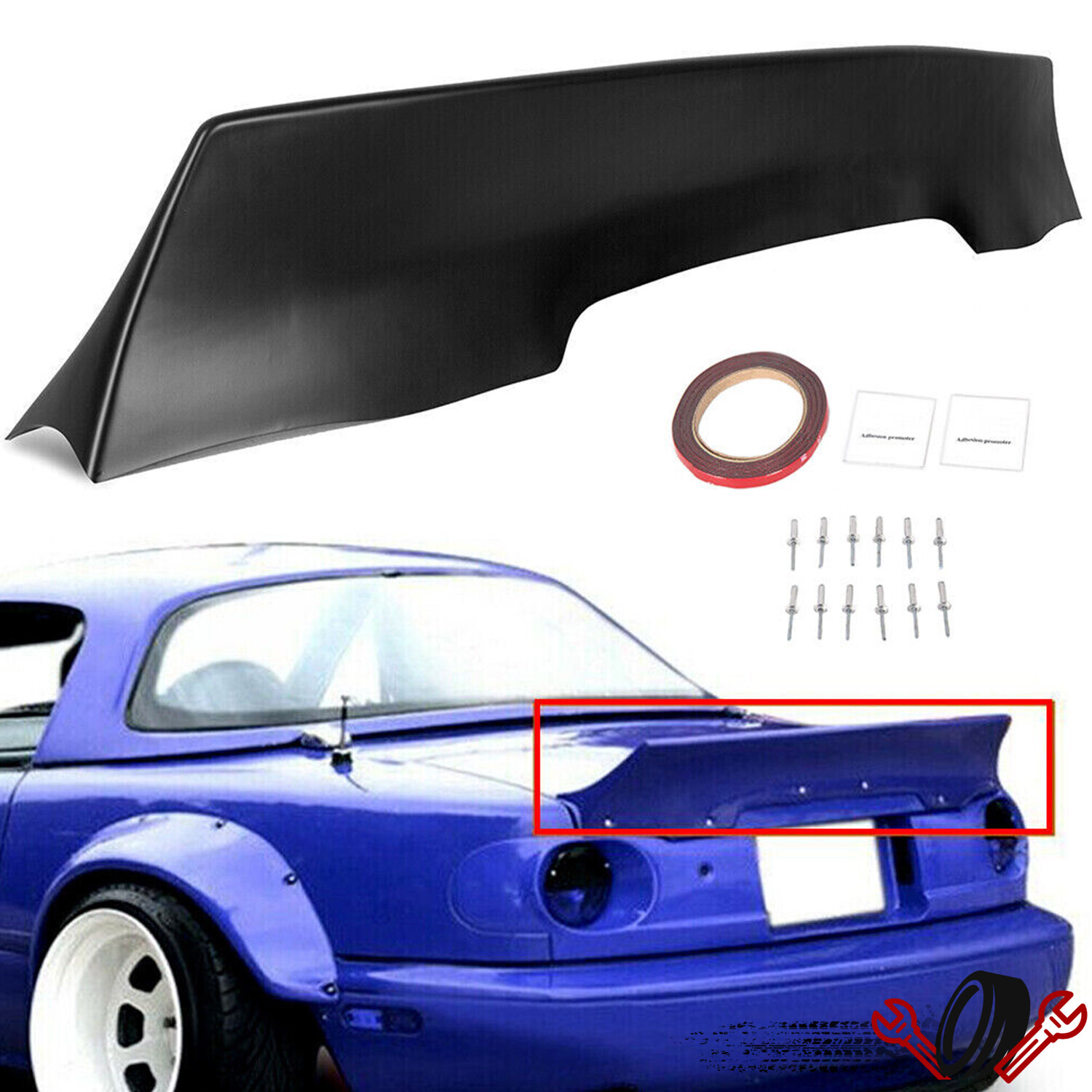For Mazda Miata NA Ducktail RB Style Rear Boot Trunk Tailgate Spoiler Wing Kit