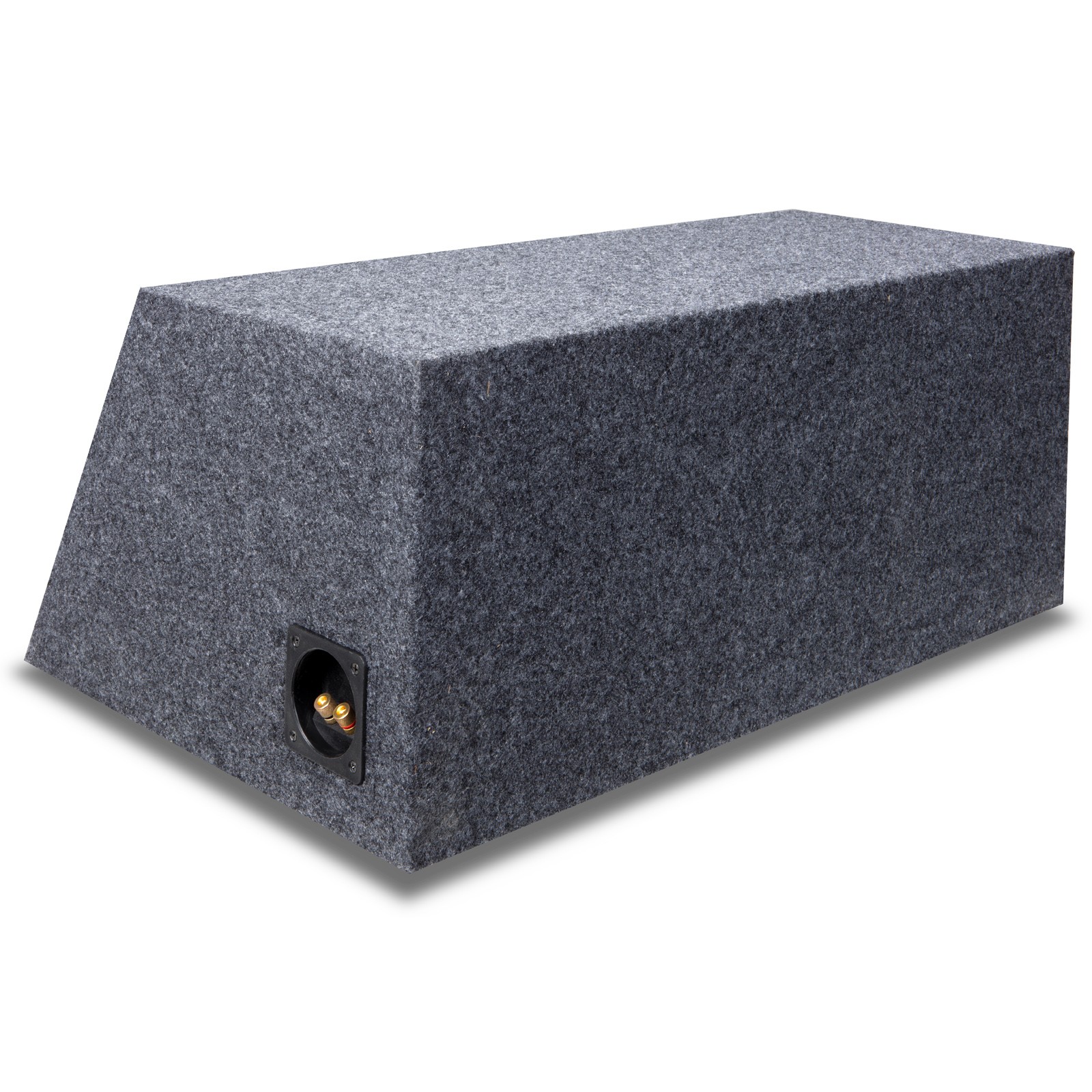 Car Audio Dual 12″ Sealed Subwoofer Slanted Hatchback Angled Sub Box Enclosure