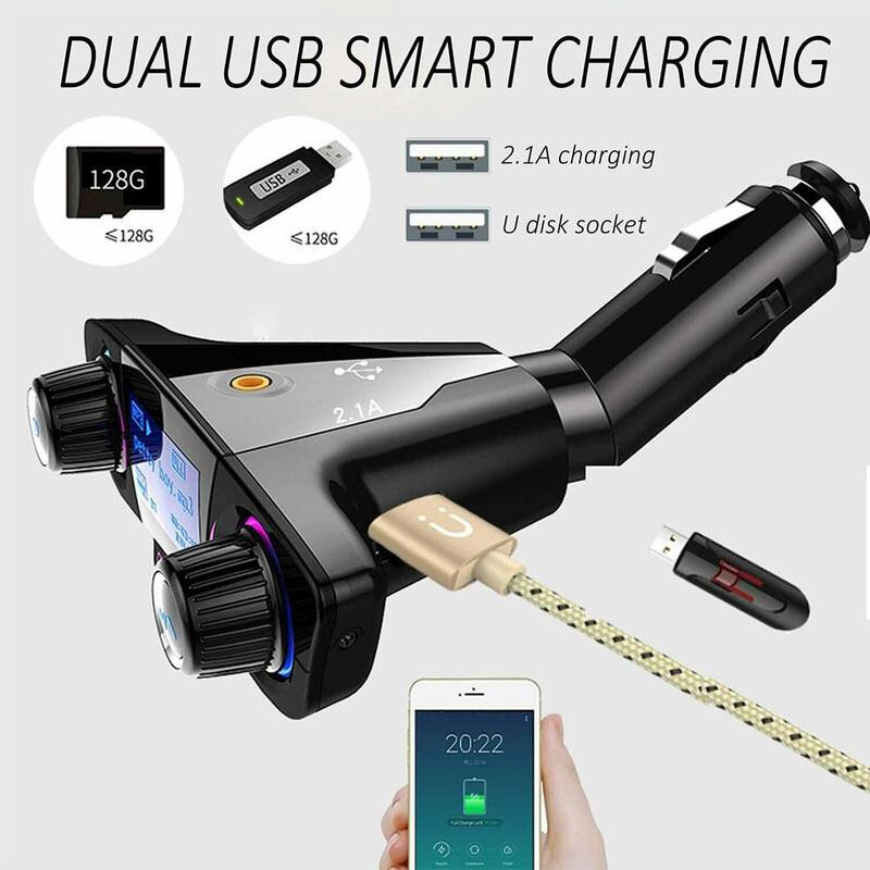 MP3 FM Transmitter Bluetooth Wireless Bluetooth 4.0 1.3in LED Screen Accessories