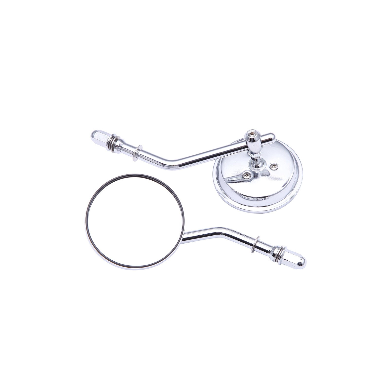 Chrome Round Motorcycle Rearview Mirrors For Harley Softail Deluxe Dyna Custom