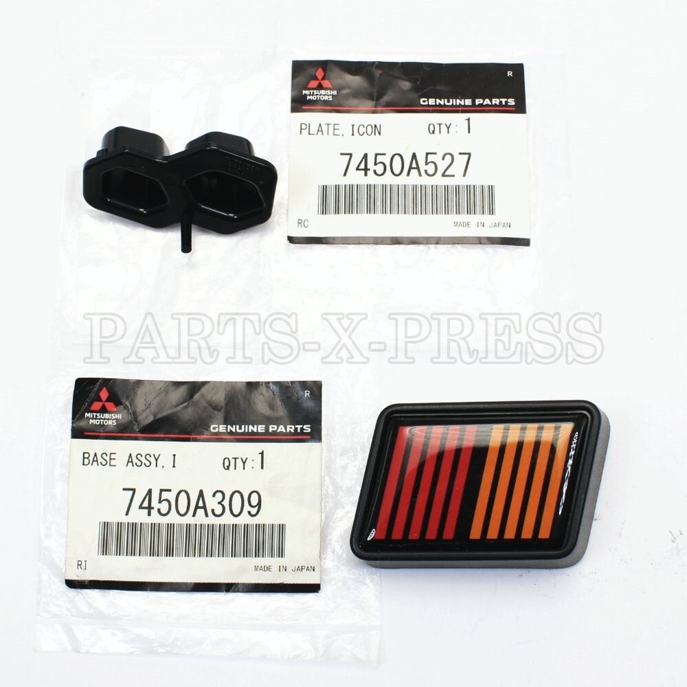 OEM GENUINE MITSUBISHI LANCER RALLIART MULTICOLOR EMBLEM SET 7450A527 / 7450A309