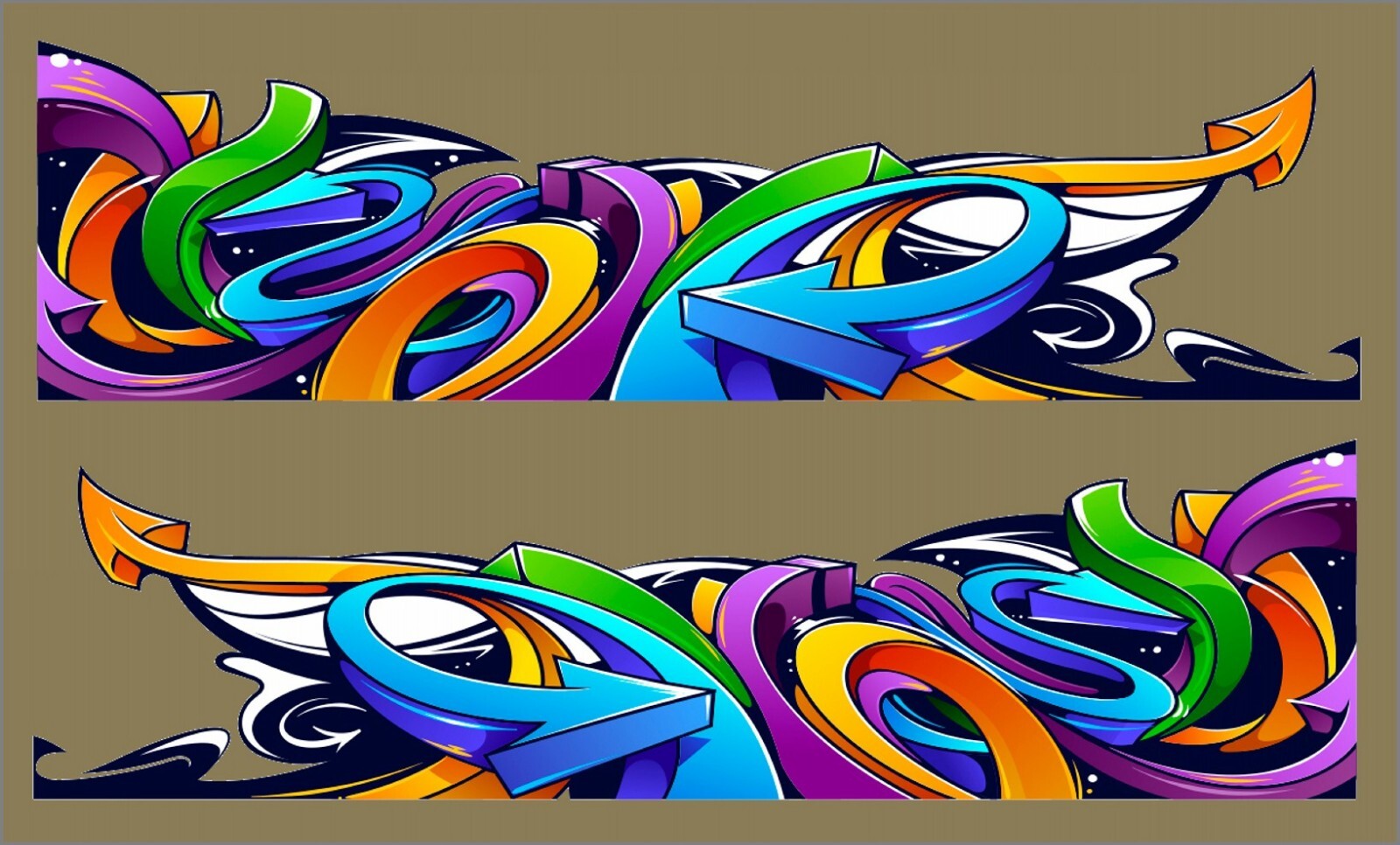 Graffiti Car Side Wrap Color Graphics Livery Abstract Arrows Vinyl Decal