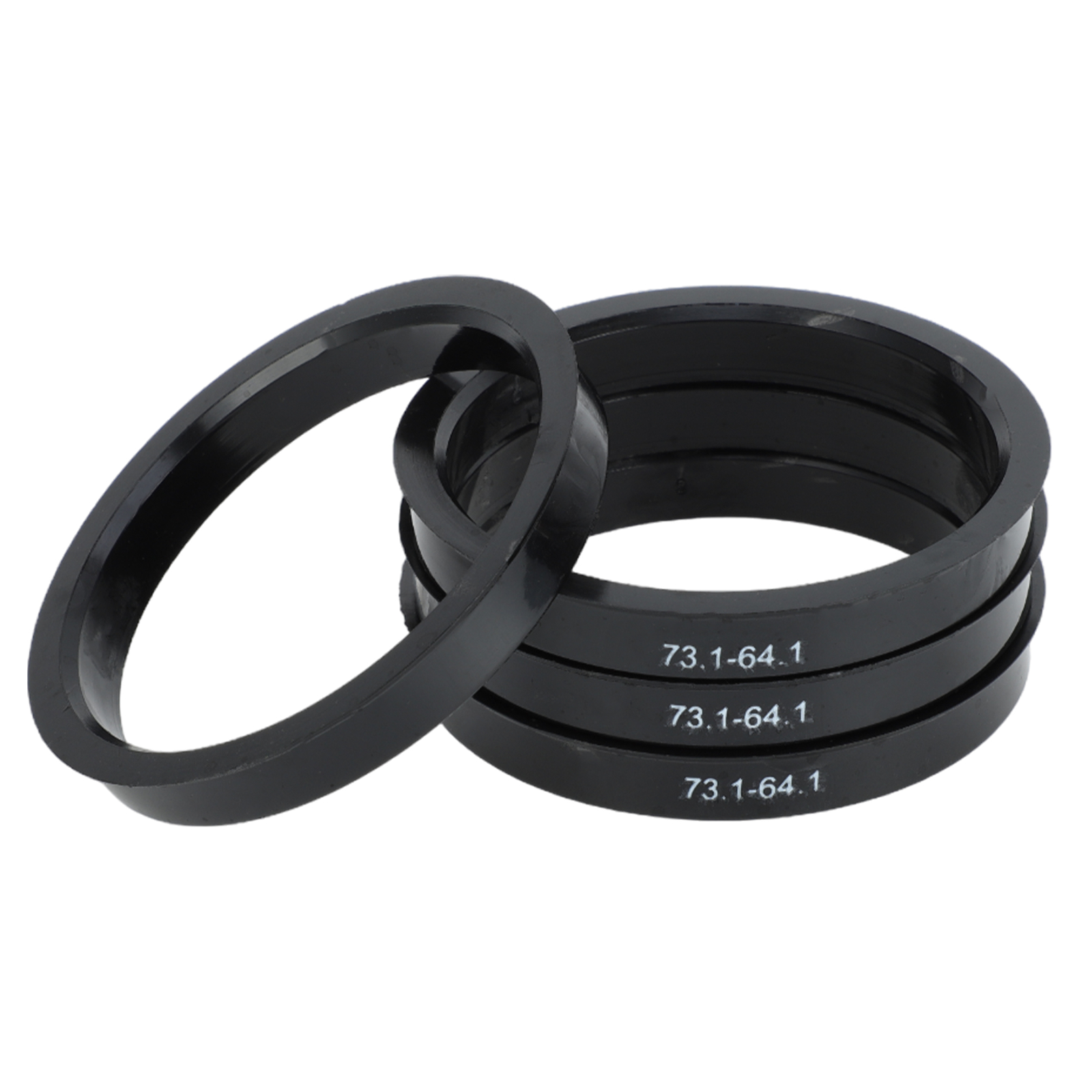 Hub Centric Rings,64.1mm ID 73.1mm OD Car Wheel Hubrings ABS Plastic Black,4pcs