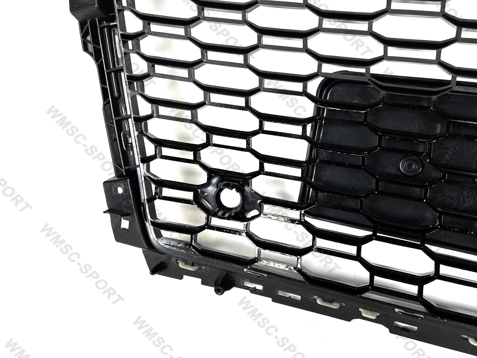 Glossy Black Honeycomb Front Bumper Grille for Audi A5 S5 B9 2017-2019 RS5 Style