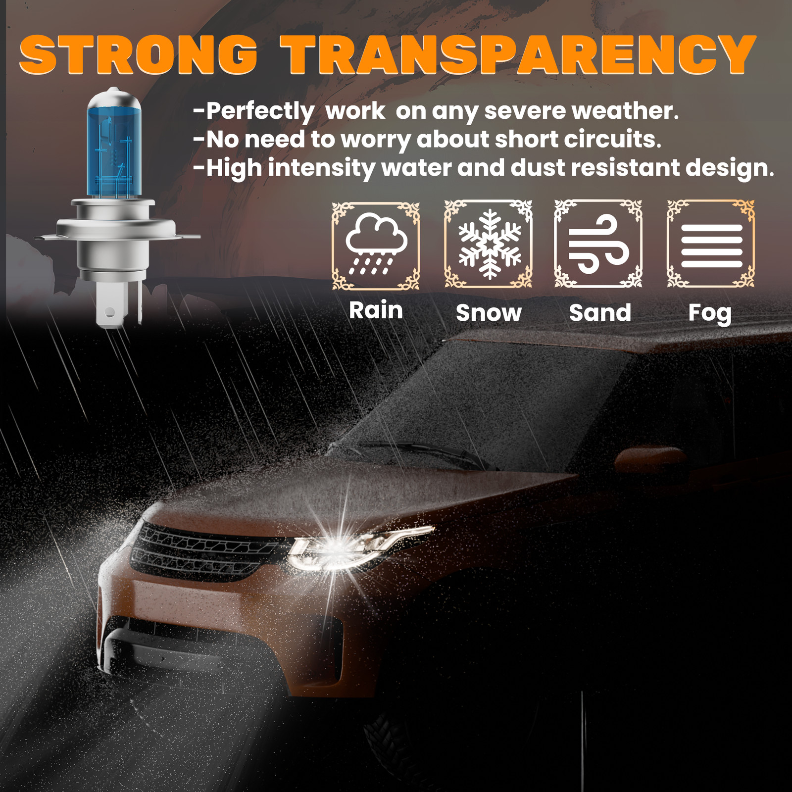 H4/9003 Halogen Headlight Super Bright Bulbs Kit White 6000K High/Low Beam 2PCS