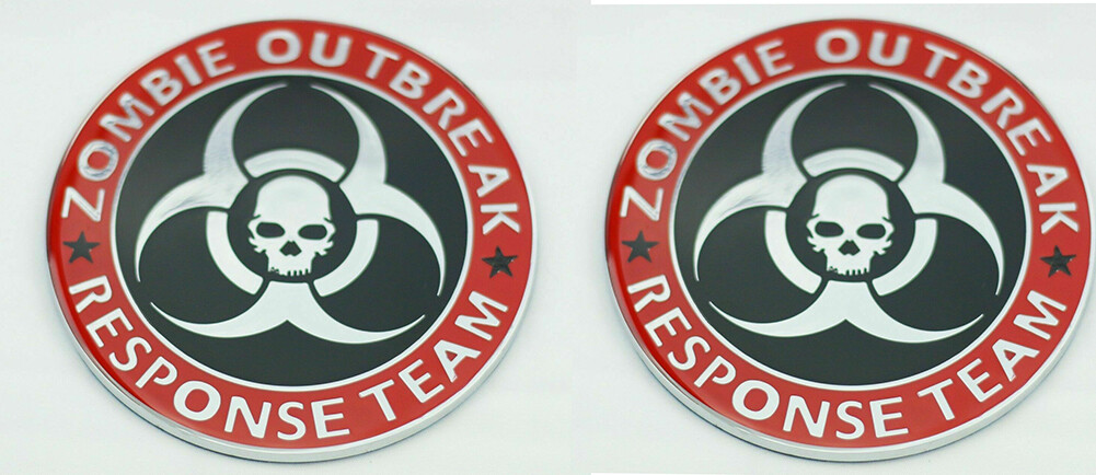 Pair Red Black Pilot Automotive Pilot IP-3143 Zombie Response Team Emblem badge