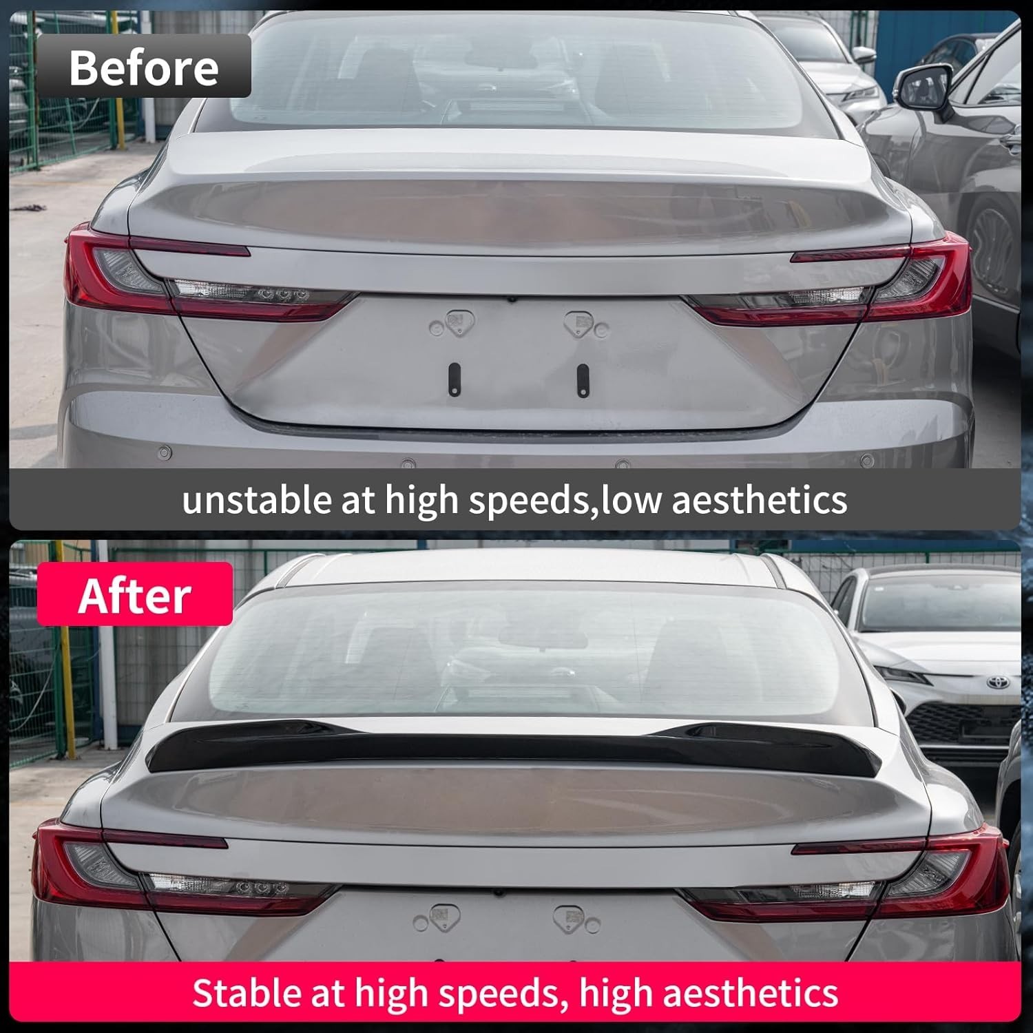 Spoiler Wing Rear Trunk Spoiler Tail Lip Glossy Black For 2025 2026 Toyota Camry