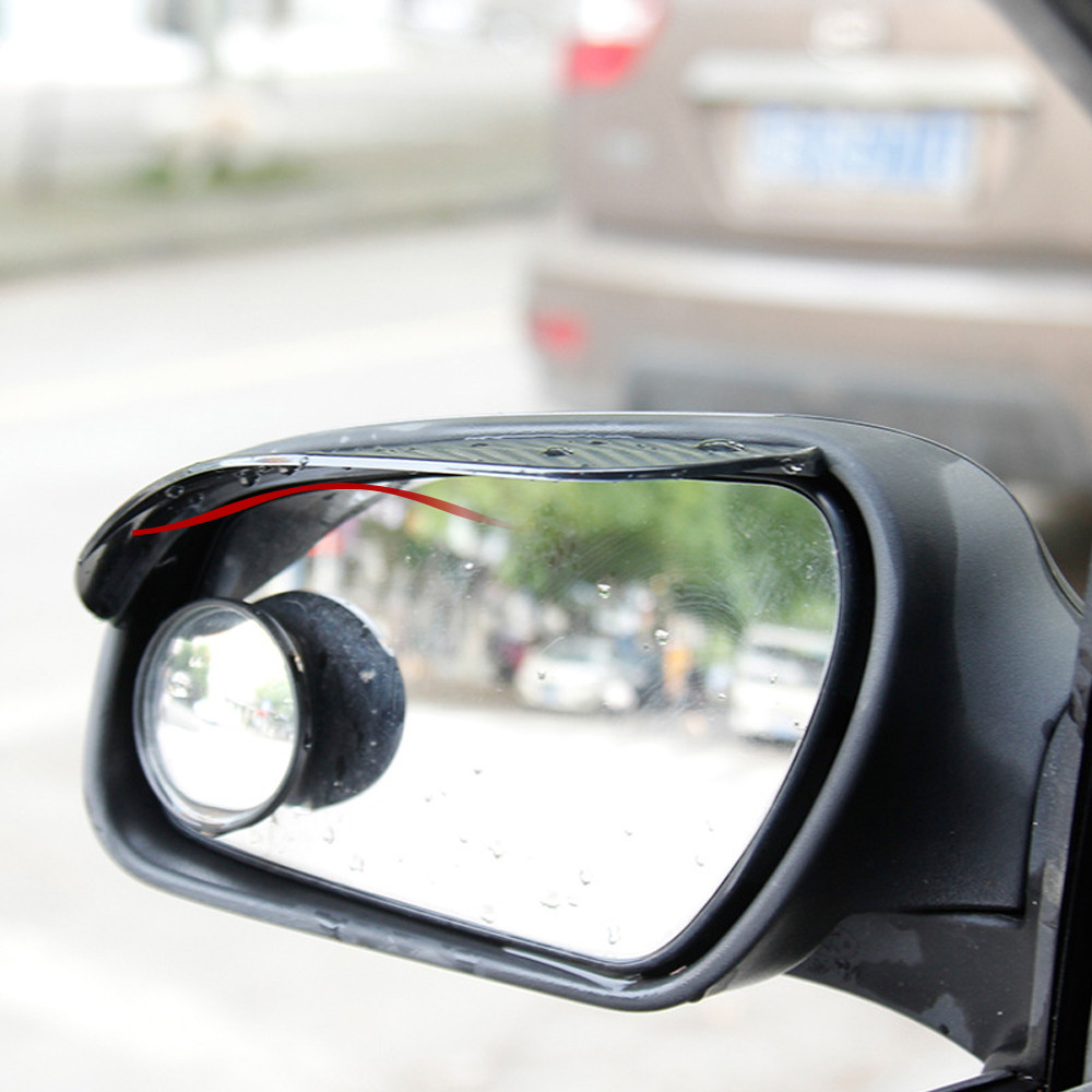 2x Car Carbon Fiber Black Rearview Side Mirror Rain Visor Guard Car Accessories