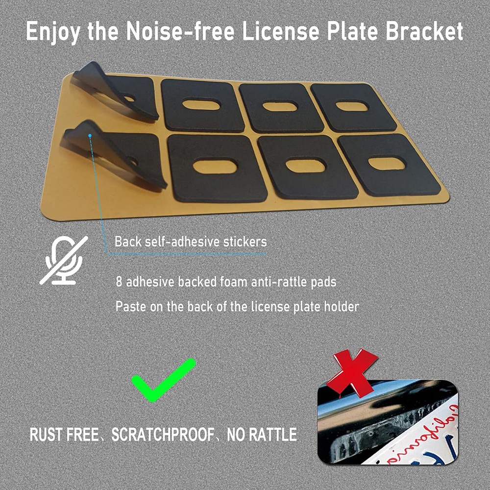 Premium ABS Front License Plate Bracket Adjustable 2/4 Plate Holder Mount Kit