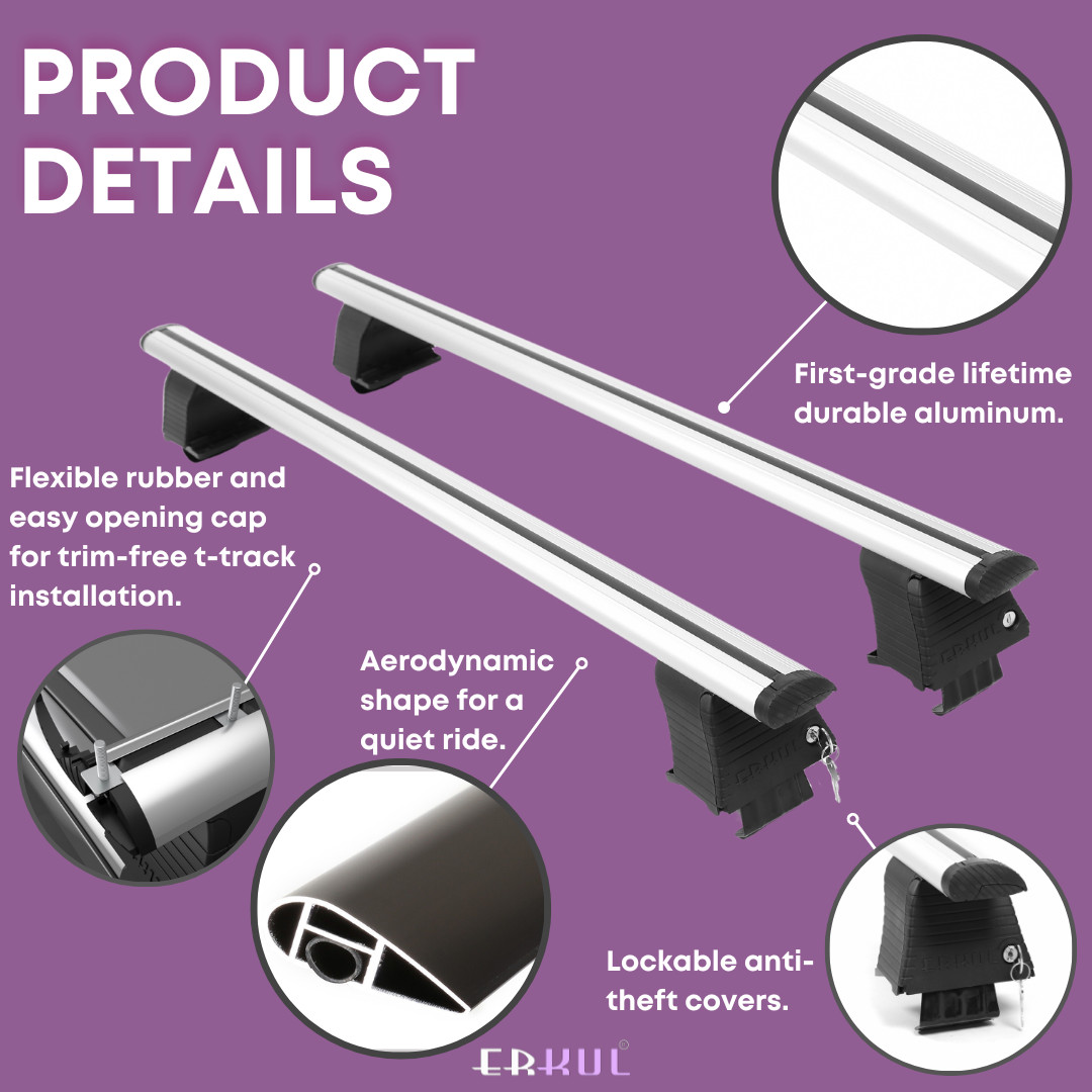 Open Box Roof Rack Crossbars For GENESIS G70 2019-2026 Naked Roof Silver