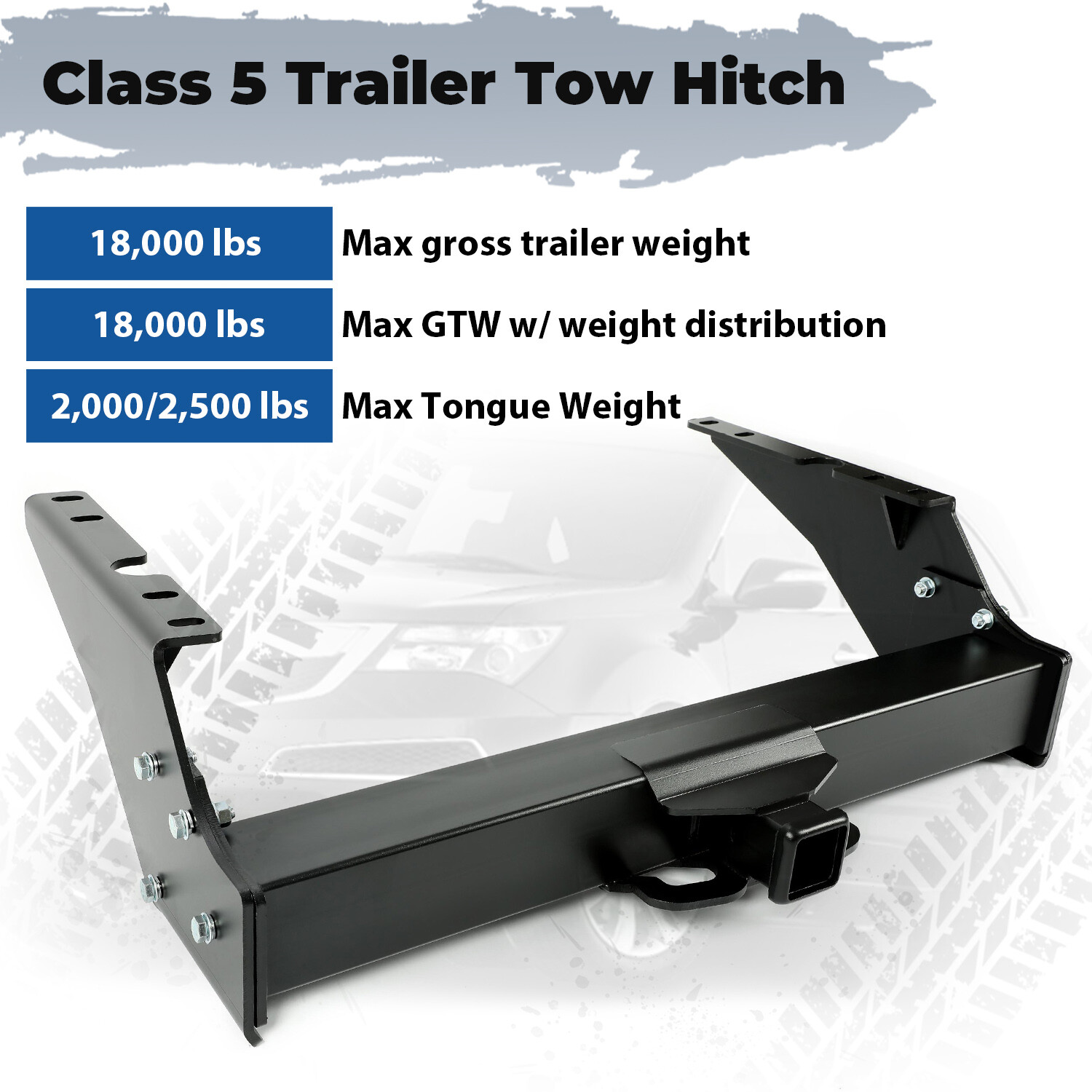 Class 5 Trailer Hitch Rear Tow Receiver For F-250 F-350 F-450 Super Duty 99-16