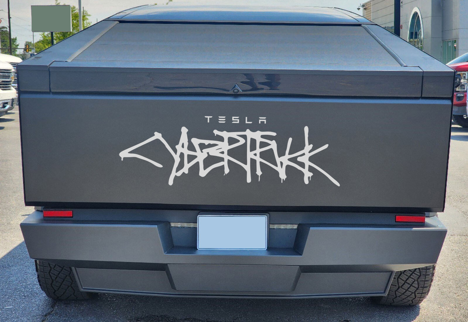 For Tesla Cybertruck 2023- Rear Bed Door Cybertruck Logo Vinyl Decal