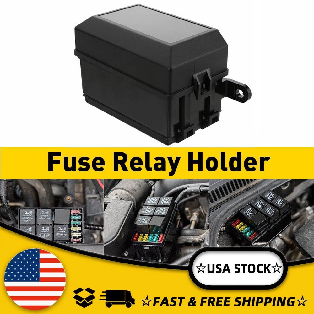 Universal Auto Waterproof Fuse Relay Box Block 6 Relay 6 ATC/ATO Fuses Accessory