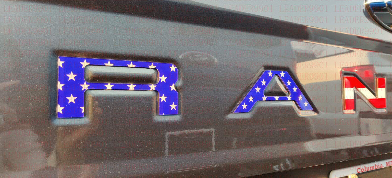 US Flag Tailgate Letters ABS Plastic Inserts for 2019-2022 Ford Ranger 0.1IN