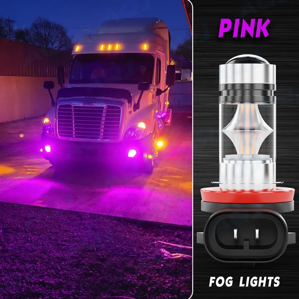 For Toyota Corolla 2009-2015 2016 – 2PC Pink Purple LED Fog Light Lamp Bulbs Kit