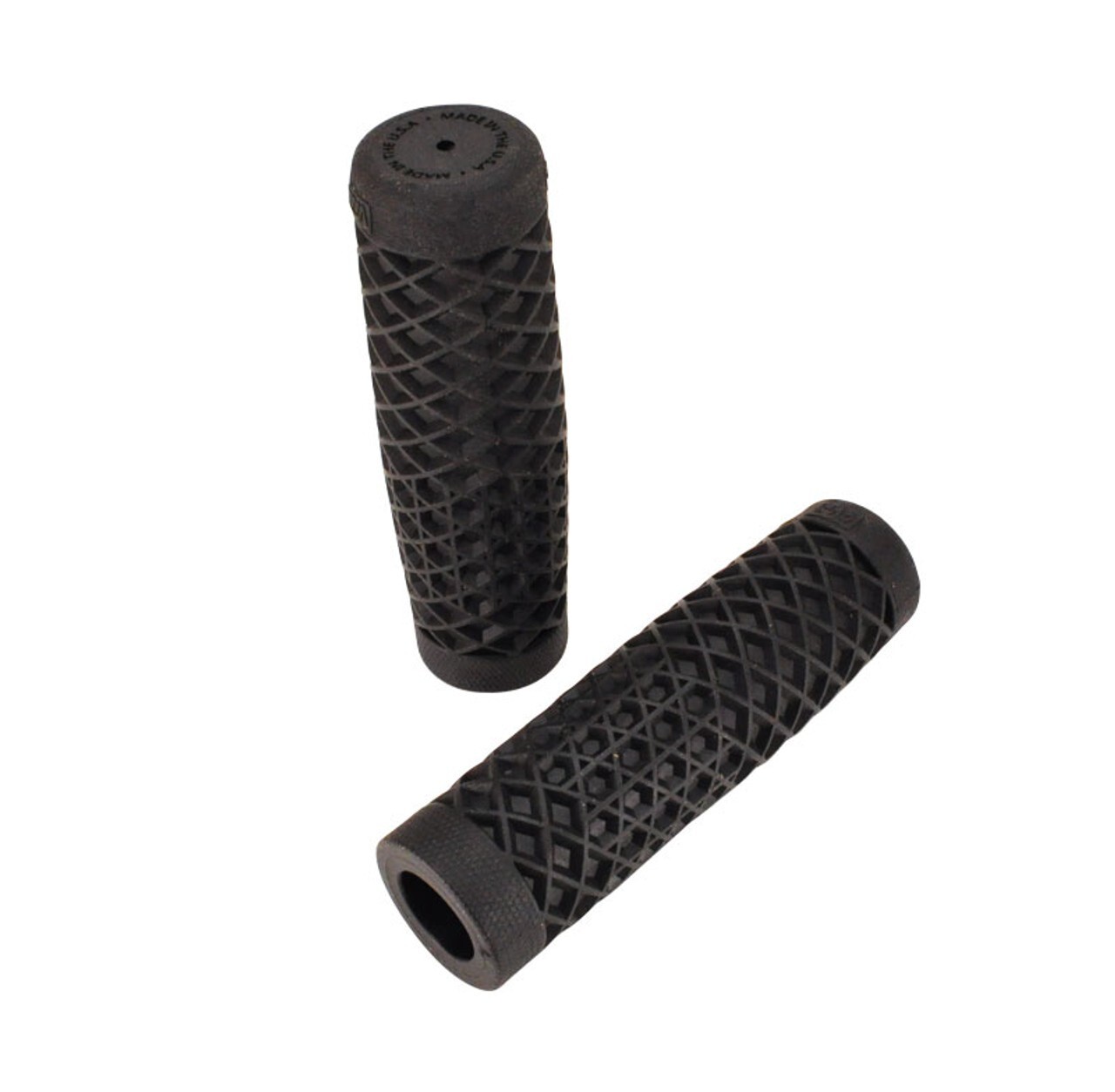 Vans Black 1″ Motorcycle Grips – Waffle Sole Pattern – V-Twin/Harley MADE IN USA