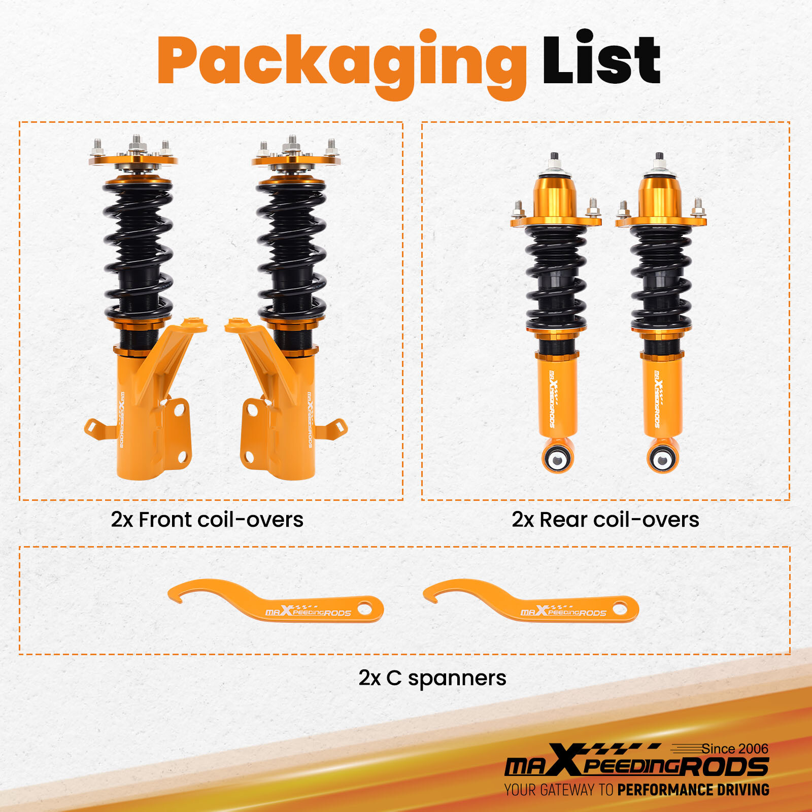 Maxpeedingrods Adjustable Coilovers Struts Suspension For Acura RSX 2002-2006