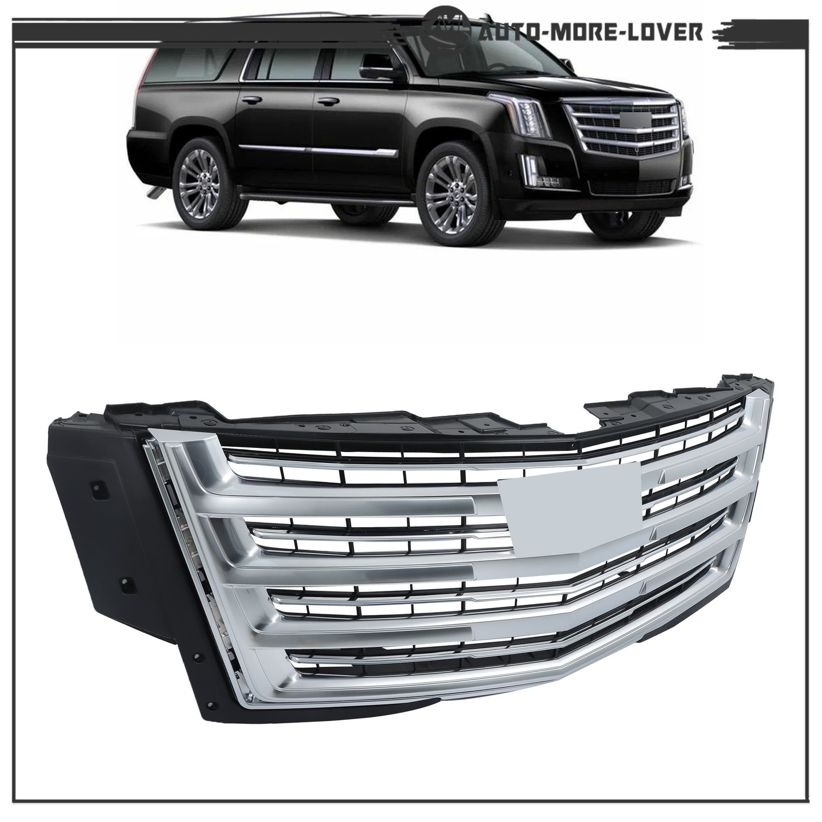 Painted Bumper Front Side Grille Without Camera Hole For Cadillac Escalade 15-20