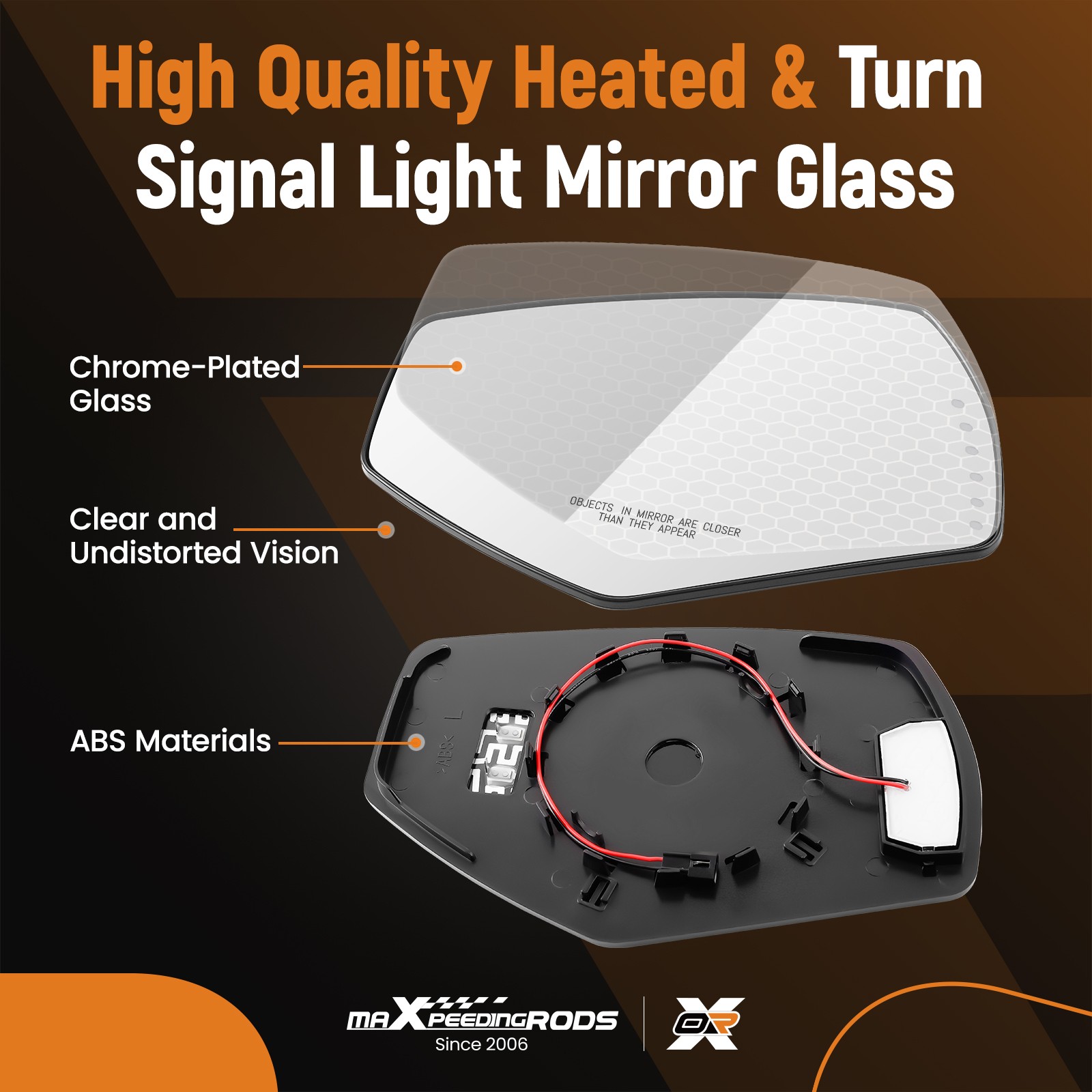Passenger Side Mirror Glass Heated with Signal For Silverado Sierra 2014 -2018