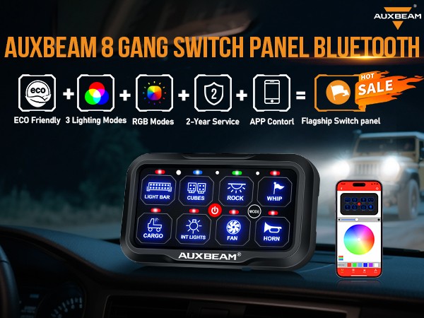 AUXBEAM AR-800 Multifunction RGB Switch Panel w/ bluetooth Controlled for Can Am
