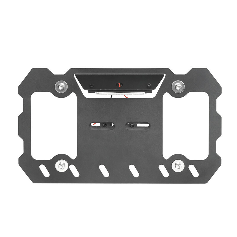 Front & Rear D-ring Mount License Plate Relocation Holder Bracket w/ LED Light