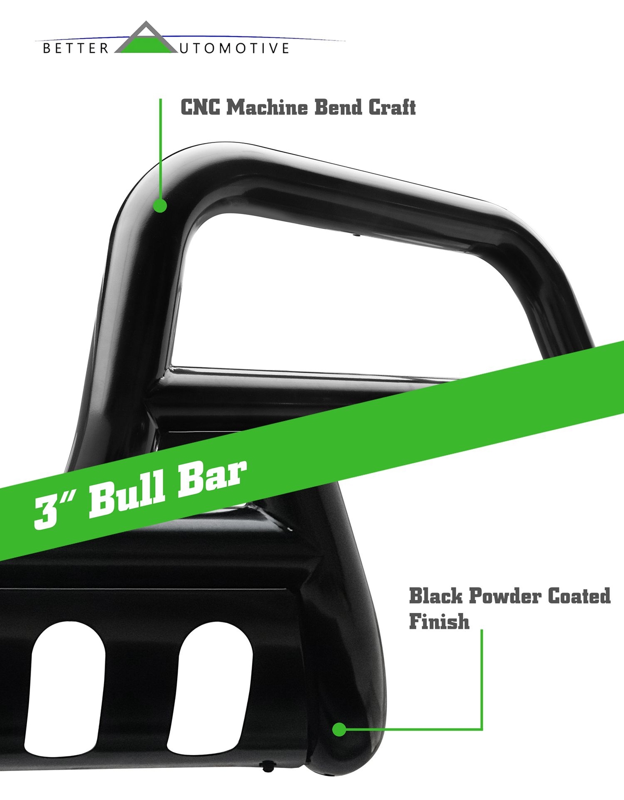 3″ Black Bull Bar for 2017-2023 Honda Ridgeline Front Bumper Brush Grille Guard