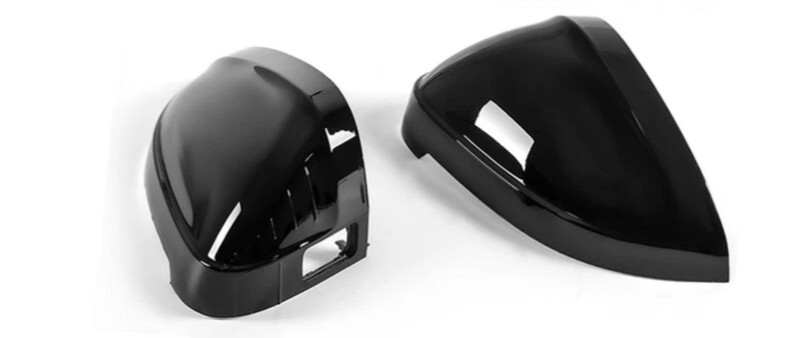 2PCS Black Mirror Cover Caps Fit Audi A4 B9 S4 A5 S5 RS5 2016+ W/ Lane Assist