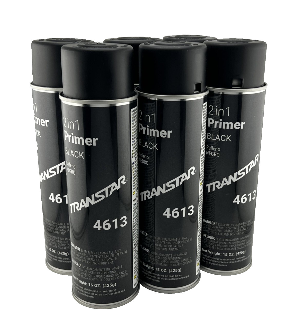TRANSTAR 4613 -2 IN 1 PRIMER – BLACK 15oz. – 6 CANS – FREE SHIPPING