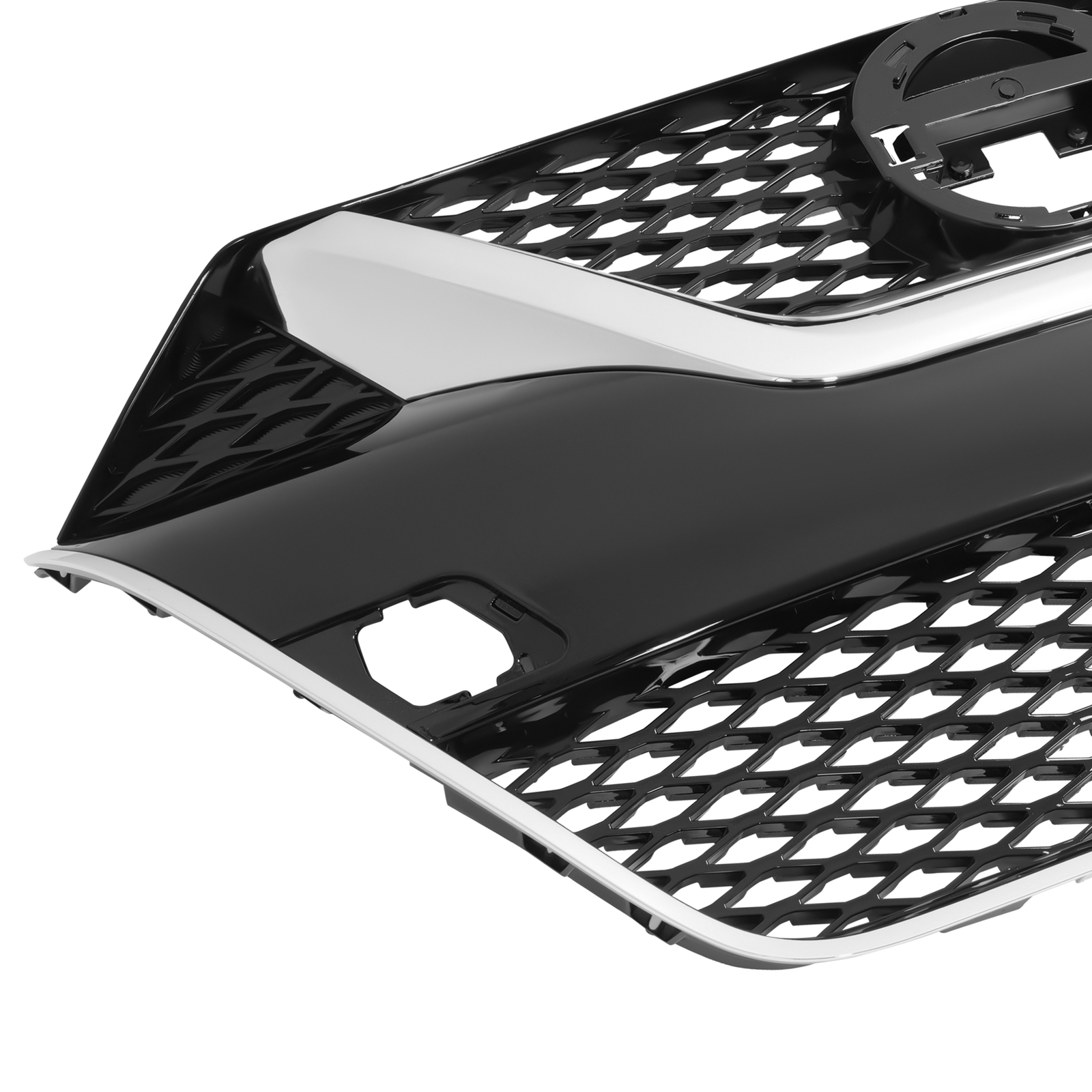 Front Upper Bumper Grille Black w/Chrome Trim Grill For Nissan Maxima 2016-2018
