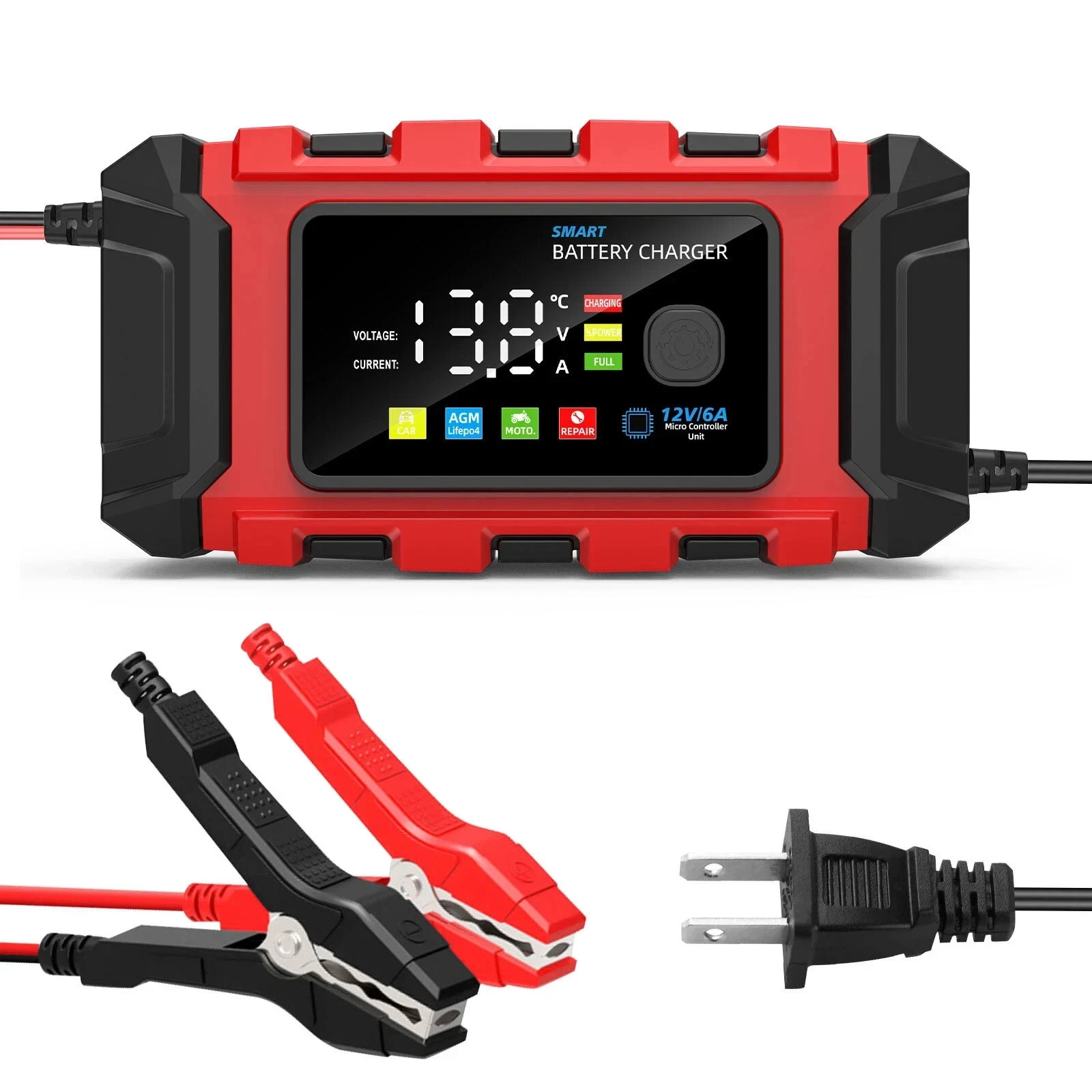 Car Battery Charger Heavy Duty 12V Smart Automatic Intelligent Pulse Repair