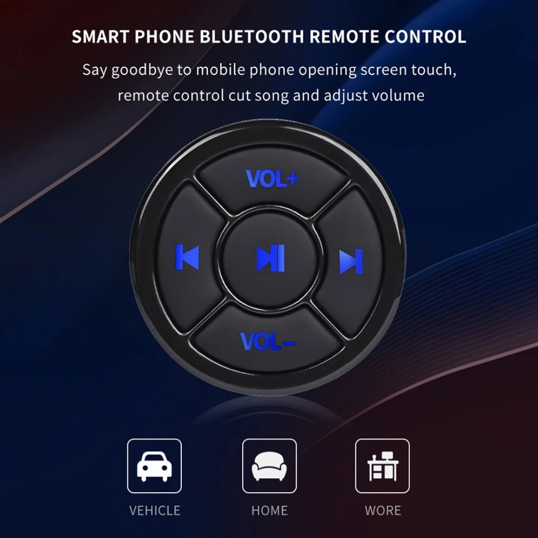 Wireless Bluetooth Media Remote Control for Car Steering Wheel, Android iOS
