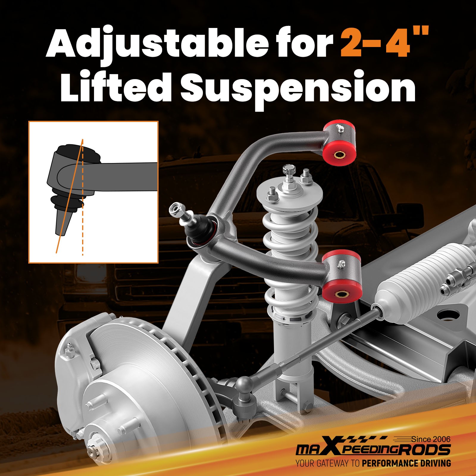 maXpeedingrods Front Upper Control Arms for 2015-2022 Chevy Colorado GMC Canyon