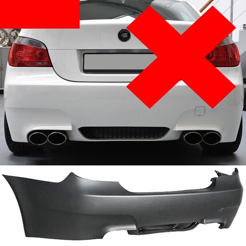 BMW E60 BMW E61 rear diffuser for m tech m sport bumpers abs plastic ( NON M5 )