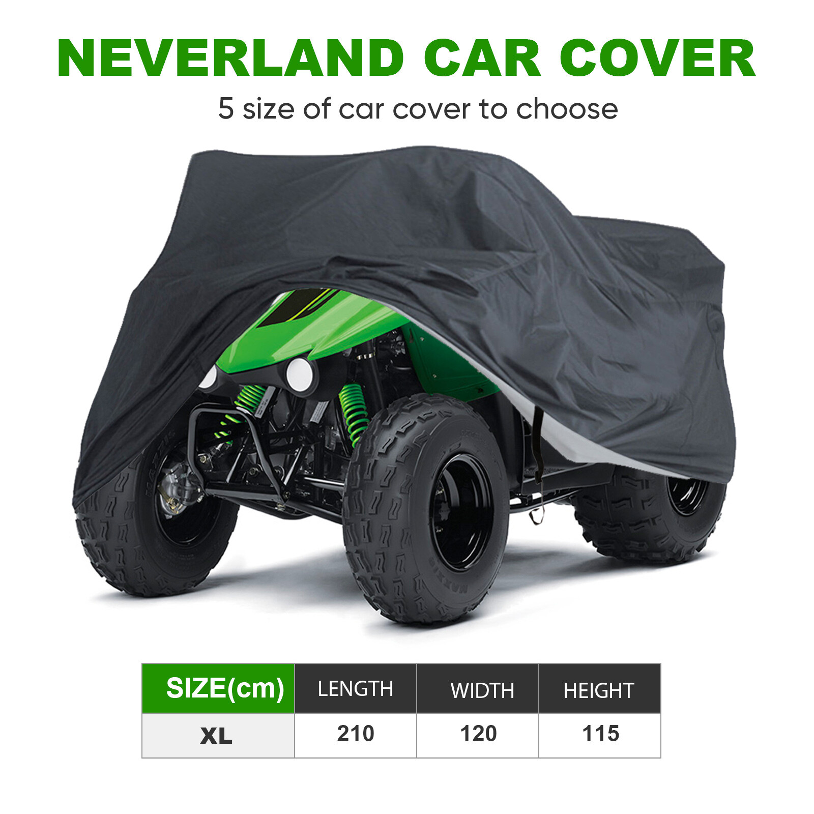 Universal XL ATV Cover Waterproof UV Rain Dust Resistant All Weather Protector