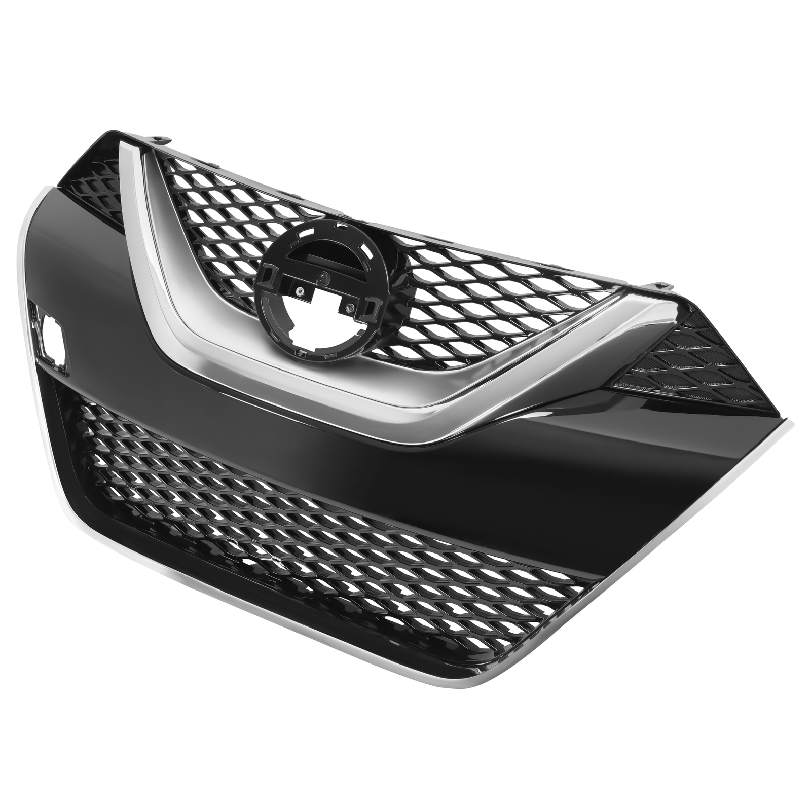 Front Upper Bumper Grille Black w/Chrome Trim Grill For Nissan Maxima 2016-2018