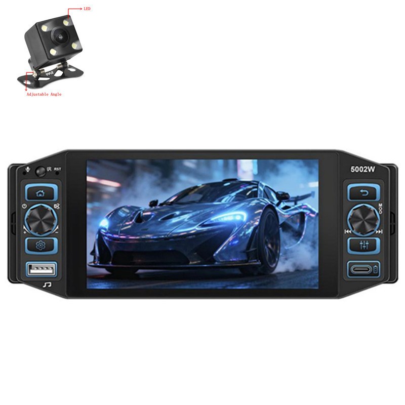 5in Car Stereo MP5 Player Bluetooth Radio HD Touch Screen USB W/4LED Rear Camera