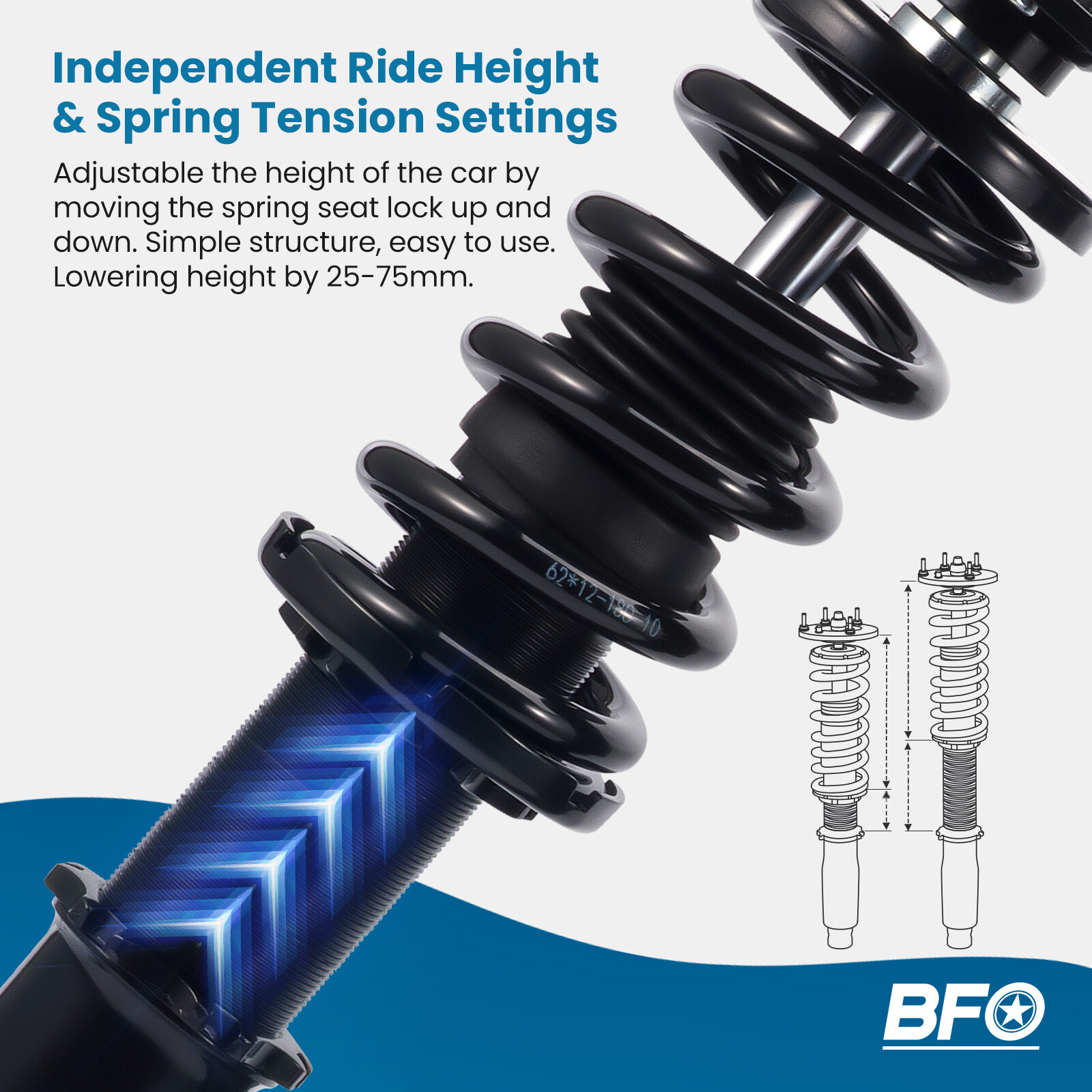 BFO Adjustable Coilovers Suspension Kit for Toyota Camry 1992-2001 ES300 92-01