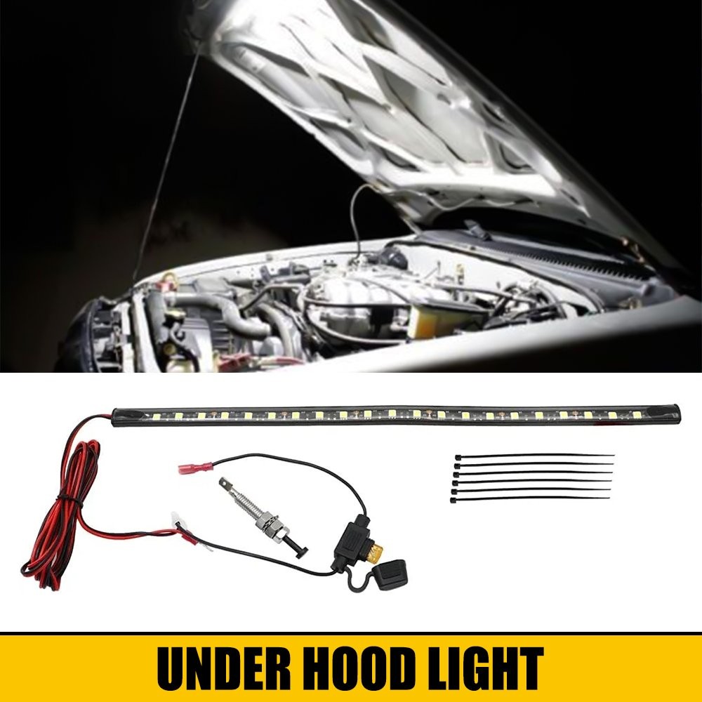 Universal Under Hood LED Bright Light Strip Kit Automatic on/off IP67 6000K 12v