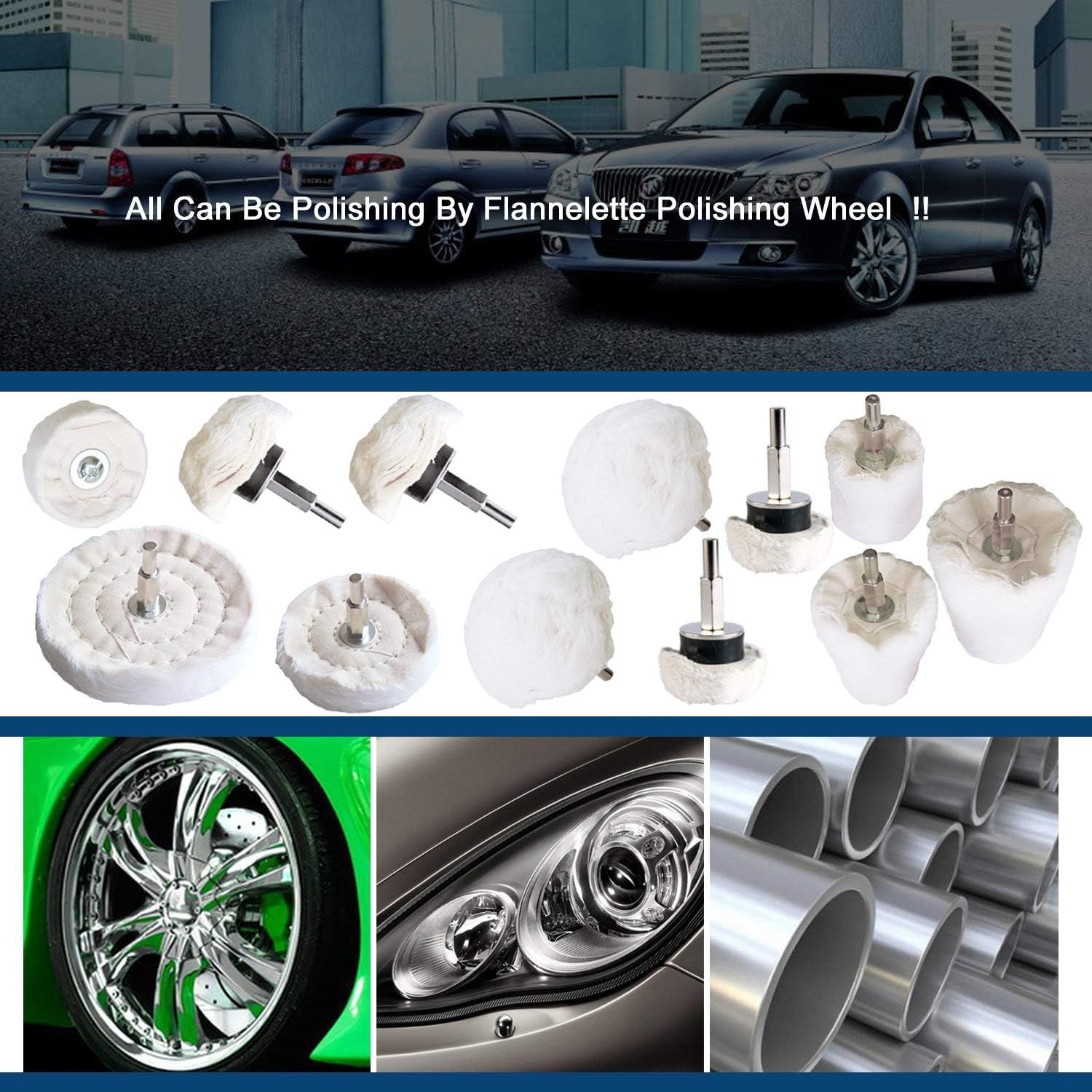 Reusable 12 Pcs Polishing Buffing Wheels for Drills – Perfect for Metals & More