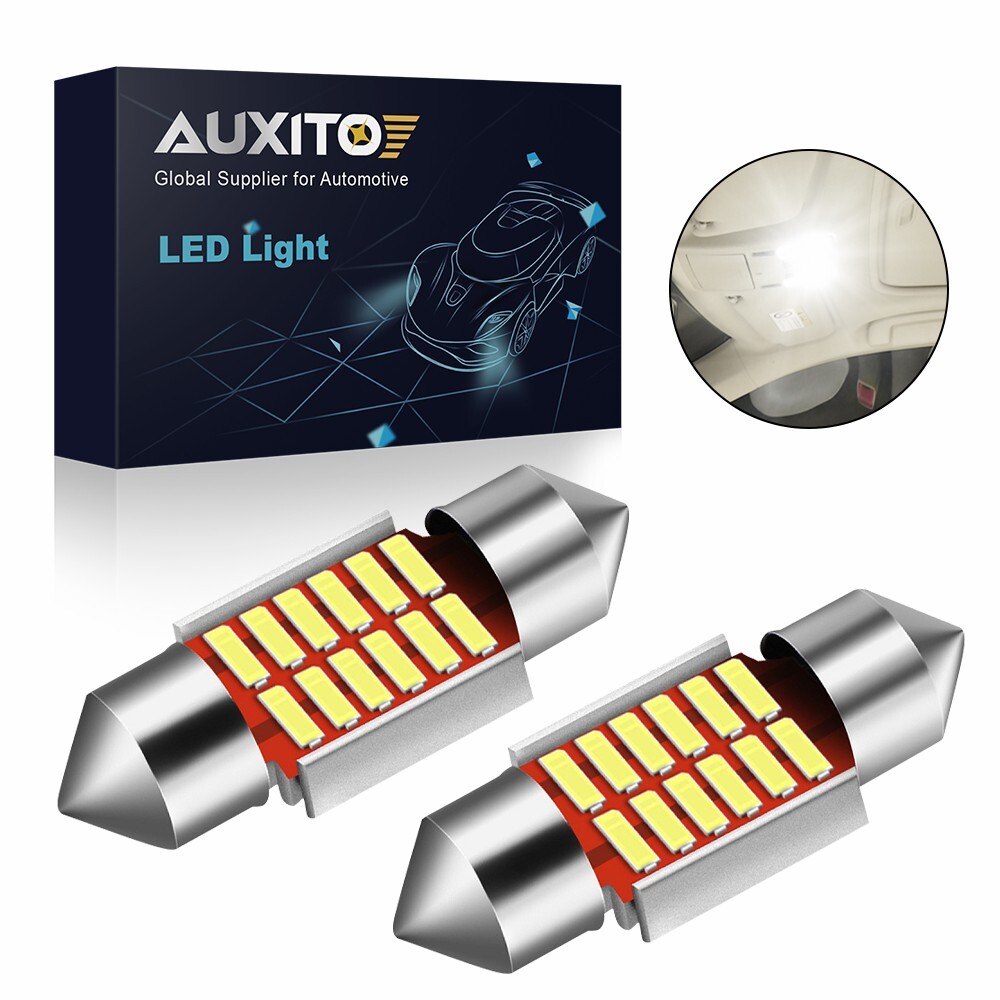 2X 31MM Festoon 4014 Chip Car LED Map/Dome Lights Interior Bulbs 6000K White
