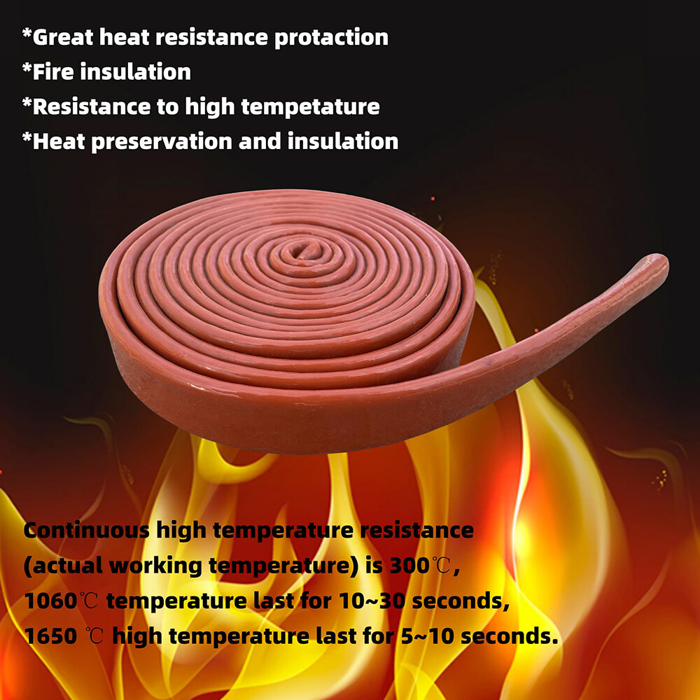 Silicone Insulation Fire Sleeving Protective Heat Shield Sleeve 5/8″1/2″ 3/4″ 1″