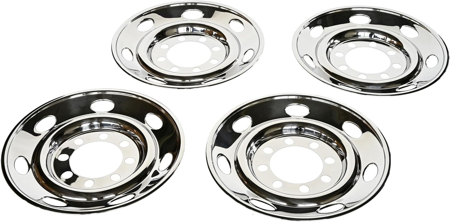 16” 8 Lug Stainless Steel Wheel Simulator Kit for Single Wheel Trailer 7 Holes
