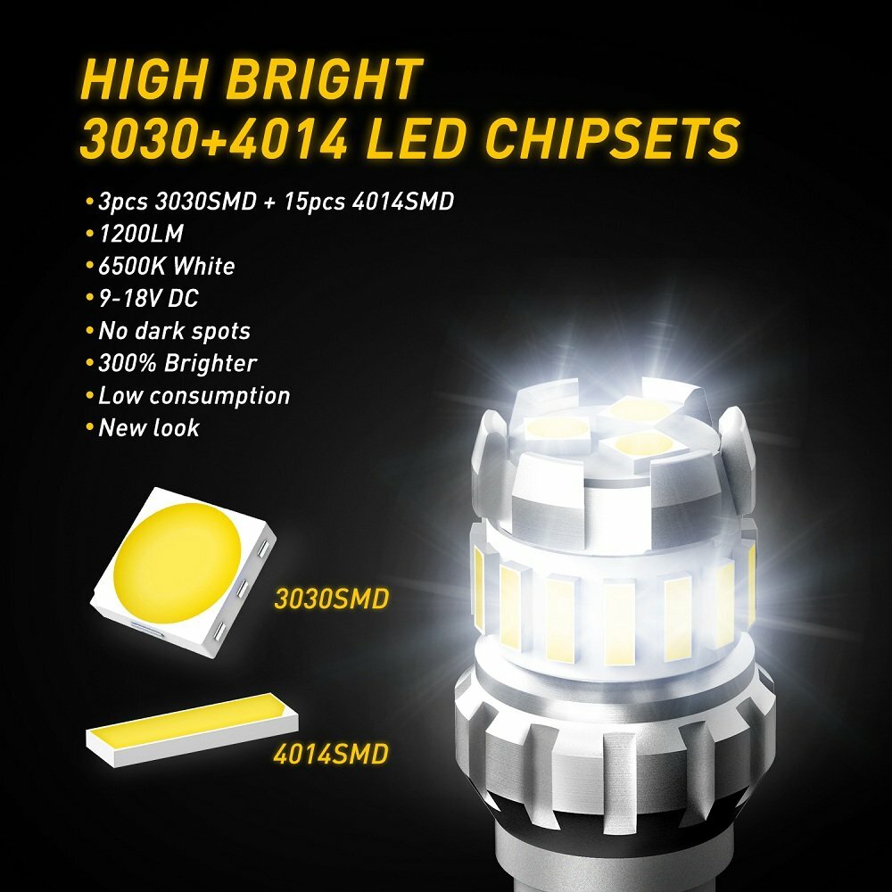 AUXITO T15 LED Reverse Backup Light 921 912 Bulb 4014SMD Chip 6500K Super Bright