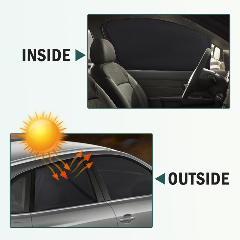 4PCS Car Sun Shade Curtains – 100% UV Protection Privacy Curtain Black