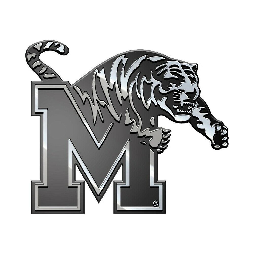 University of Memphis Tigers Chrome Metal PLASTIC AUTO Car TRUCK Emblem
