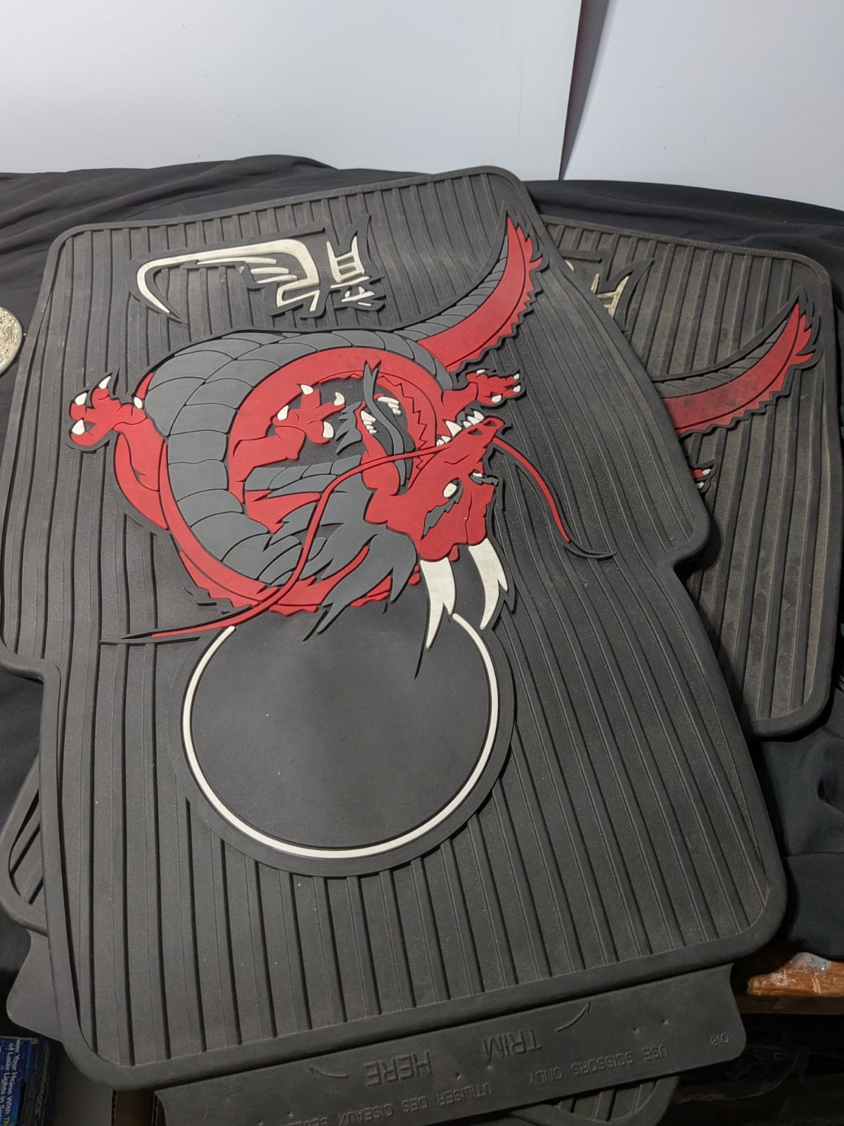 Vintage Red Chinese Dragon Rubber Floor Mats Heavy Duty All Weather Auto…