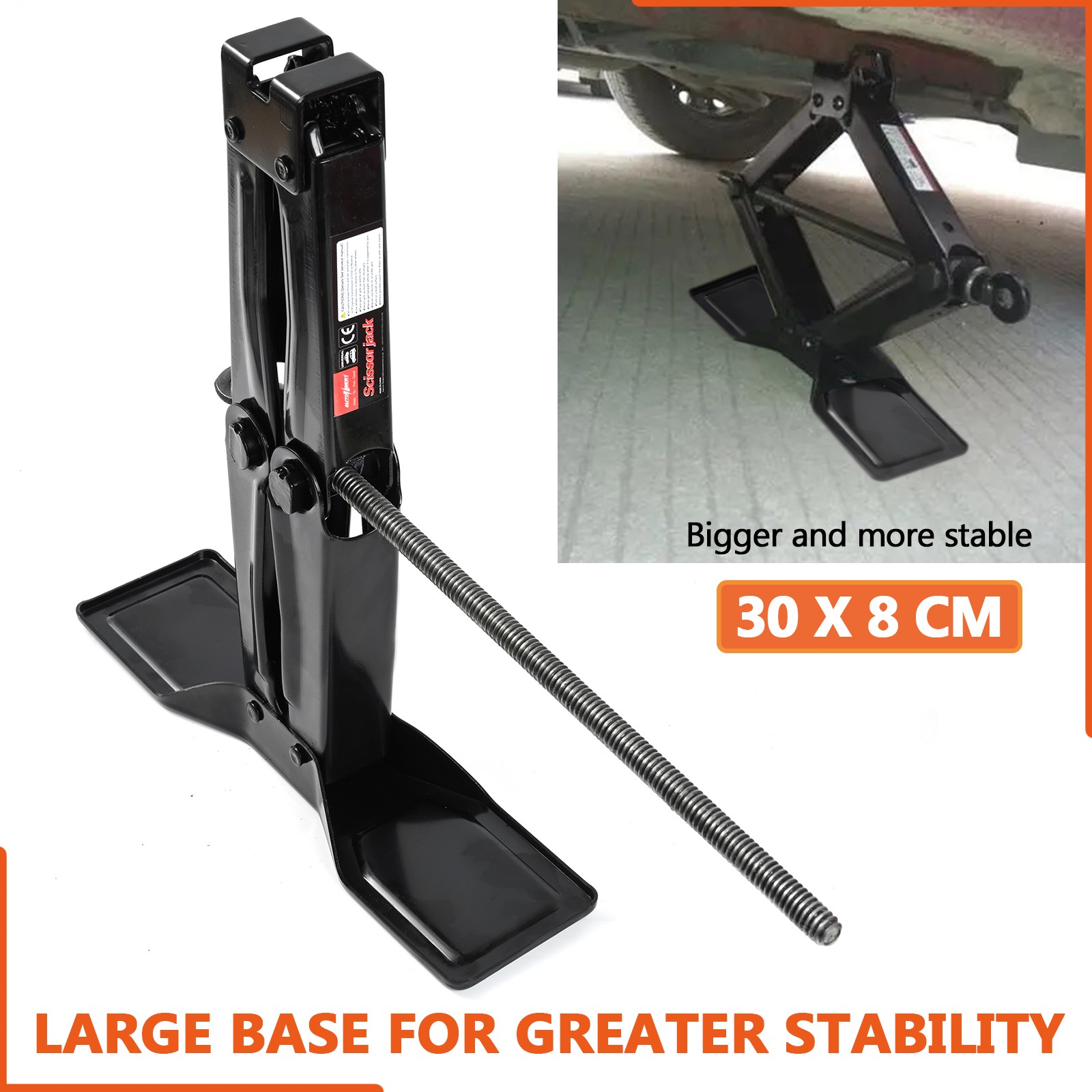 2 Ton 4,400 lb Heavy Duty Steel Scissor Car Jack w/ Crank Wrench & Storage Bag