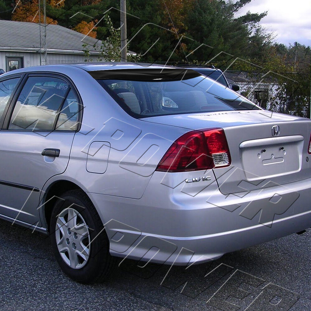 Black ABS For 2001-2005 Honda Civic 4DR Roof Window Deflect Spoiler Visor